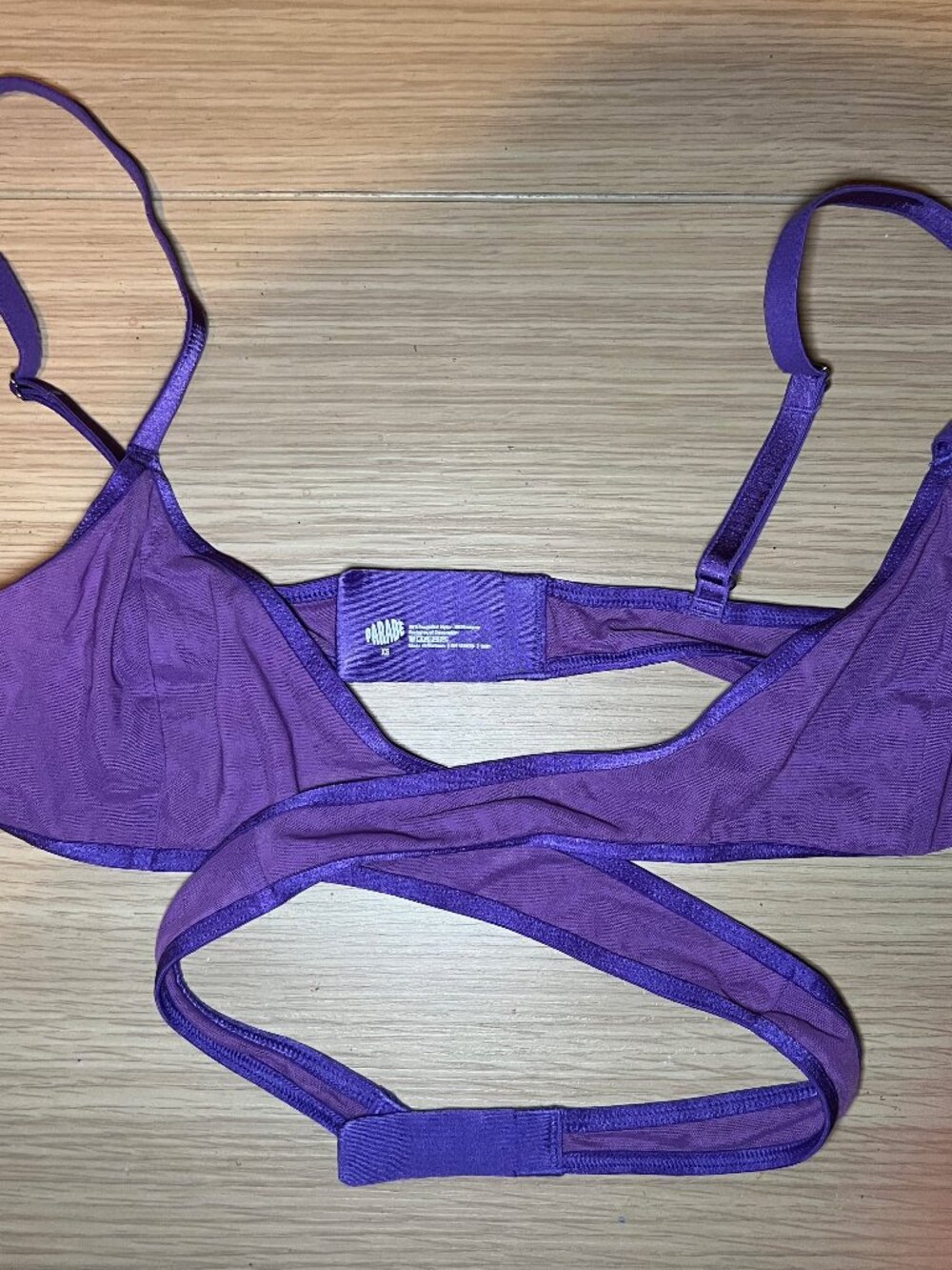 Parade Purple Mesh Bralette with Wraparound Band, Size XS